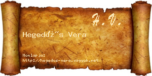 Hegedűs Vera névjegykártya